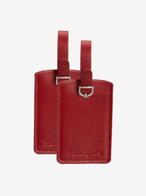 RECTANGLE LUGGAGE TAG x2 RED