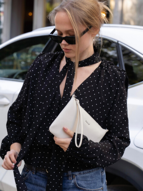 ETTALIE DOT BLOUSE BLACK