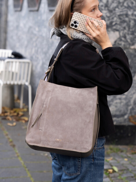 LOU SHOPPER SUEDE TAUPE