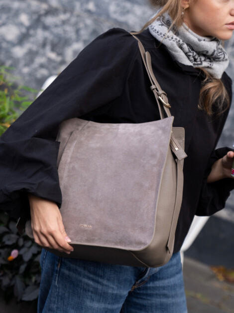 LOU SHOPPER SUEDE TAUPE