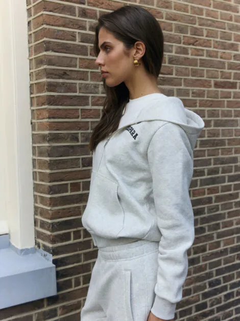 W. ALL-STAR ZIP HOODIE GREY MELANGE/BLACK