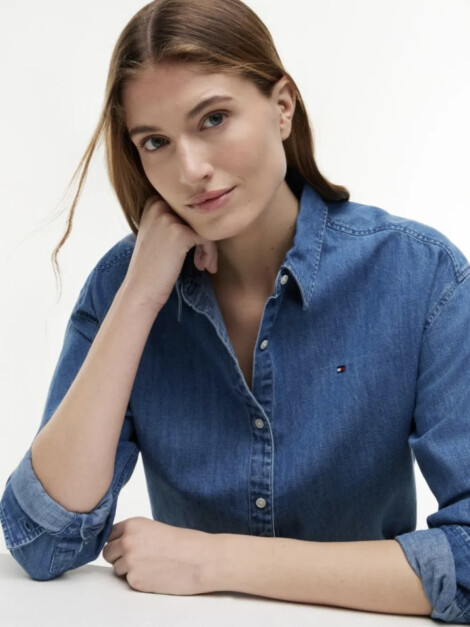 LIGHT DENIM BOXY SHIRT DENIM BLUE