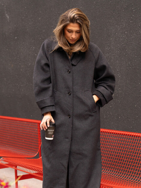 KEATON WOOL COAT ANTRACIT MELANGE