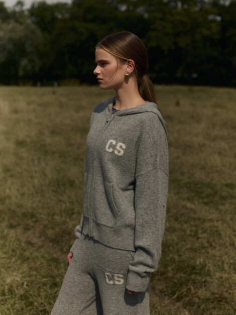 W. WOOLKNIT ZIP JACKET GREY
