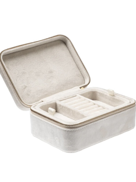 VELVET JEWELLERY BOX OFF WHITE