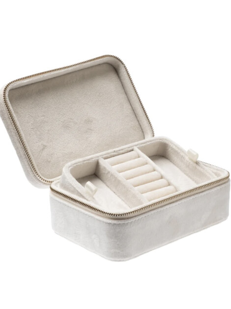 VELVET JEWELLERY BOX OFF WHITE