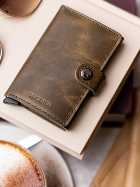 MINIWALLET VINTAGE OLIVE-Black