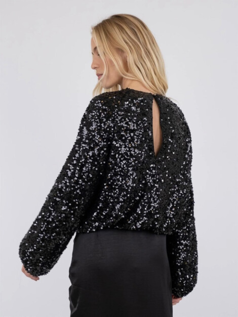 Iris fall sequins blouse black
