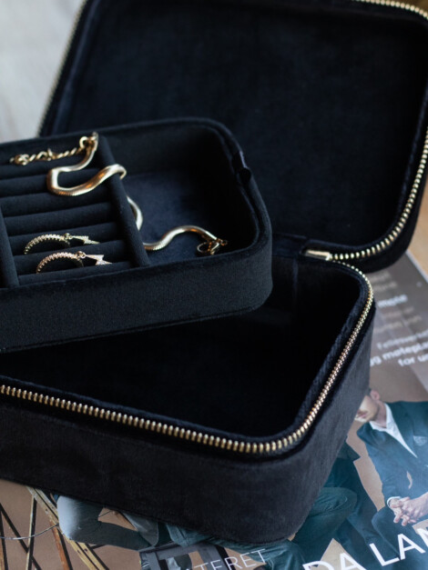 Velvet Jewellery Box Black