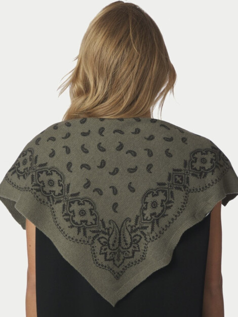 ADELINA PAISLEY KNIT SCARF ARMY