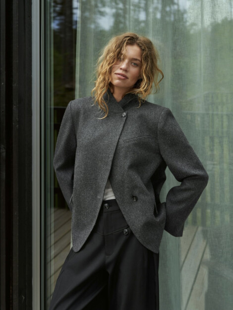 NERINE STRUCTURE TWILL BLAZER ANTRACIT
