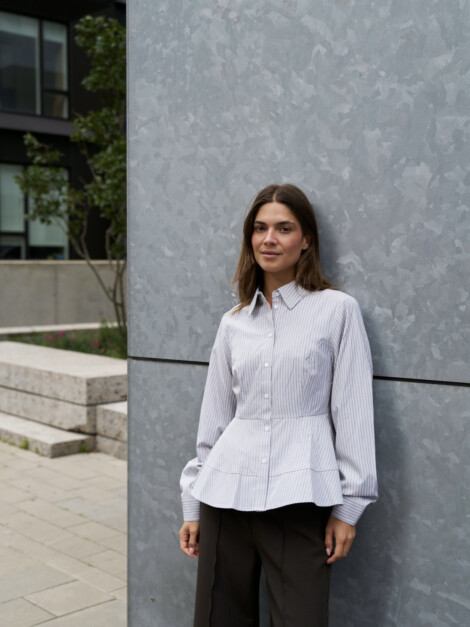 SAMIRA STRIPE SHIRT TAUPE STRIPE