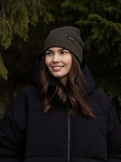 CLASSIC COTTON RIB BEANIE DARK OLIVE