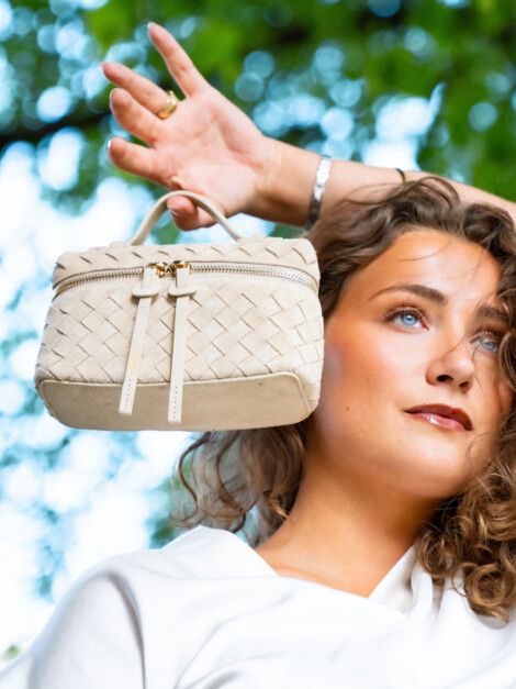 ALBA QUILTED SUEDE LIGHT BEIGE