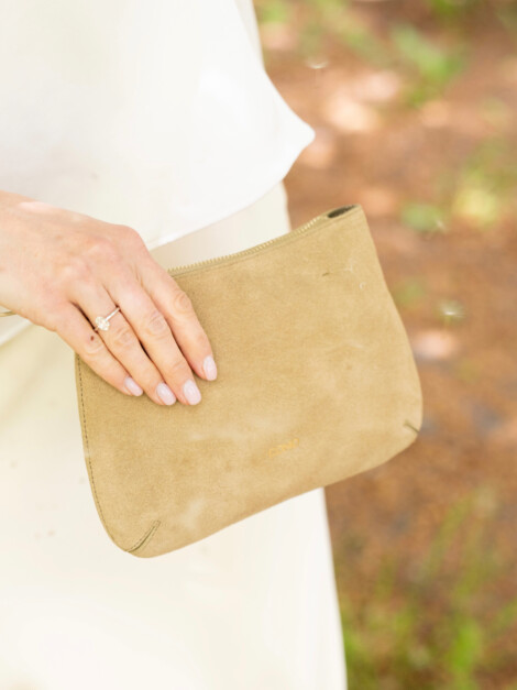 FASANO CLUTCH SUEDE CAMEL