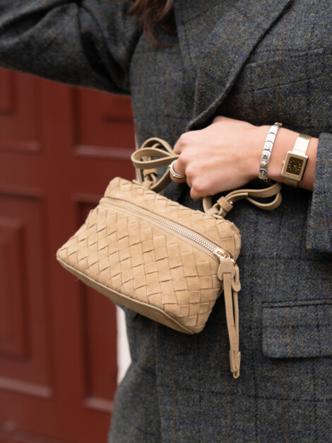 ALBA QUILTED SUEDE CAMEL
