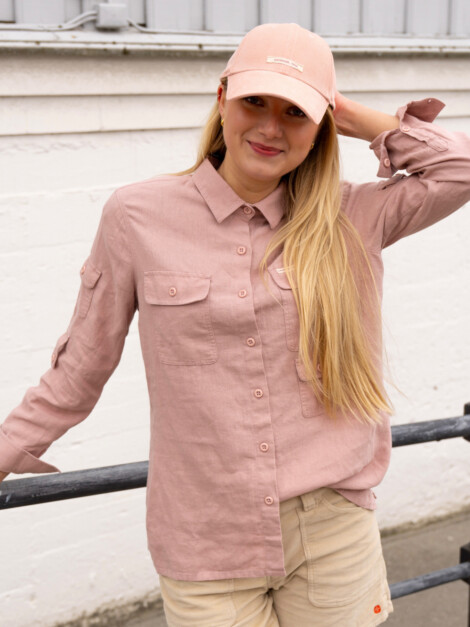 TRAVELLERS LINEN SHIRT FADED PEONY PINK