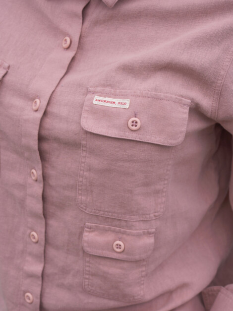 TRAVELLERS LINEN SHIRT FADED PEONY PINK