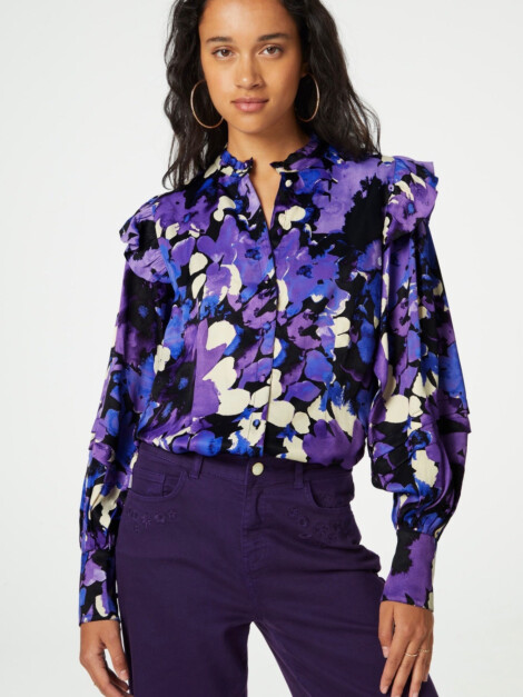 PHILO BLOUSE BLACK/BLUEMSBURY
