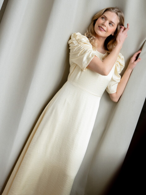 BENUTI SOLID DRESS LIGHT YELLOW