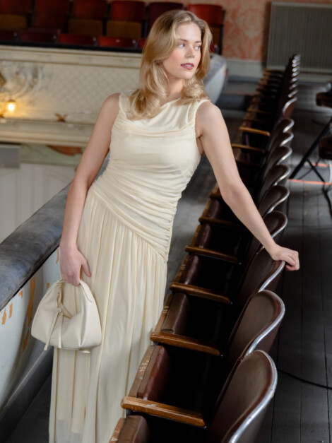 CLUDINE MESH DRESS LIGHT YELLOW