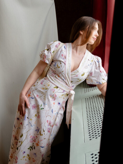 CLARINE FLOWER DRESS OFF WHITE