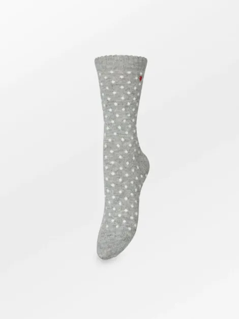 DOTTED WOLA SOCK GREY MELANGE