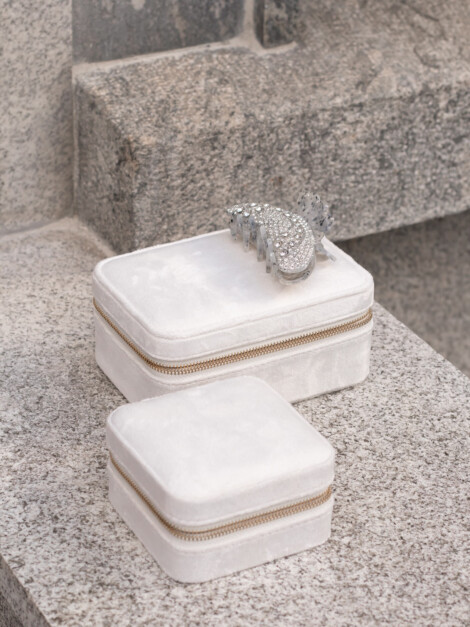 VELVET JEWELLERY BOX MINI SAND