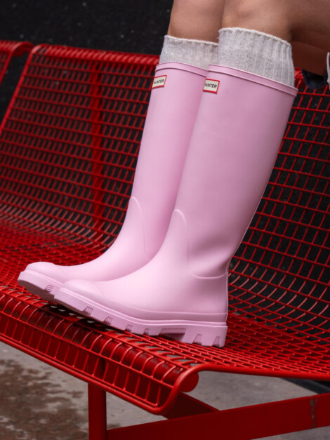 HUNTER DOWNPOUR TALL BOOT PARFAIT PINK