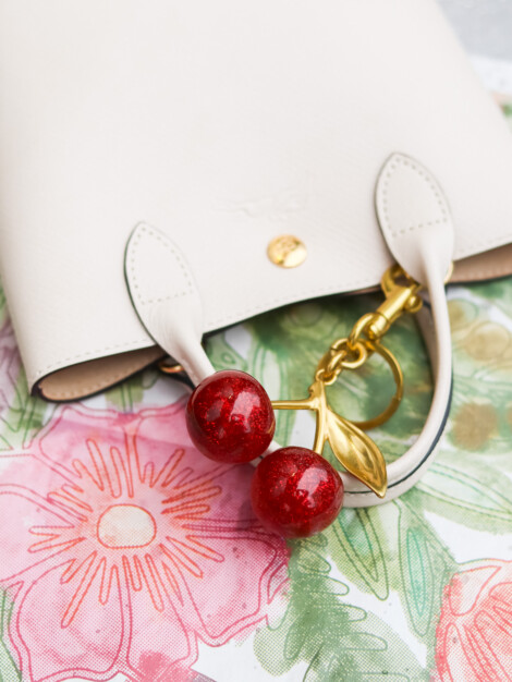 DARK CHERRY BAG CHARM RED