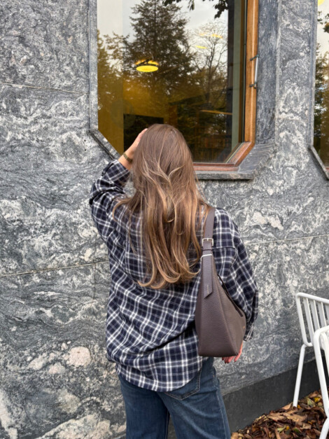 TILDE FLANNEL CHECK SHIRT NAVY