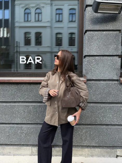 ALMA CHECK JACKET SAGE GREEN