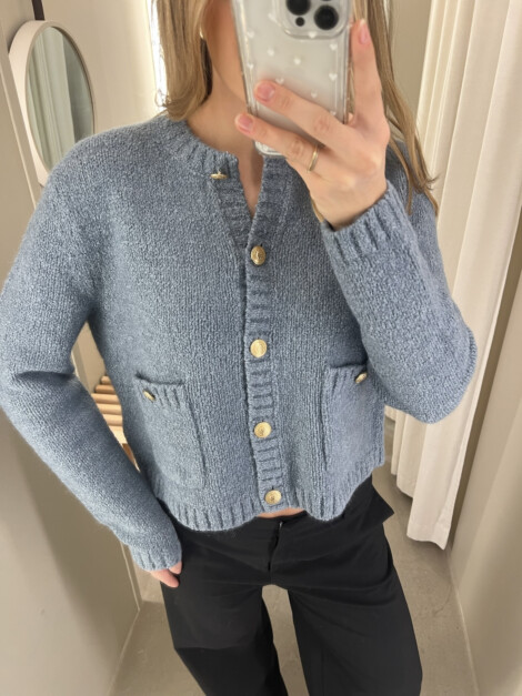 TEXTURED GOLD BUTTON LADY JACKET