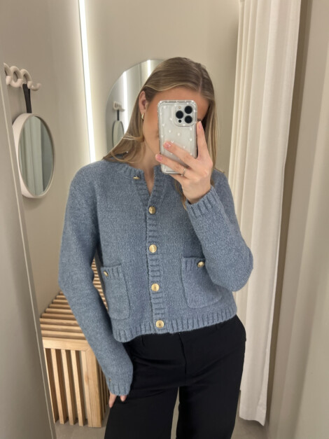 TEXTURED GOLD BUTTON LADY JACKET