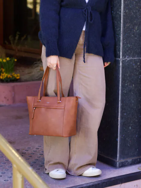 SHOPPER MED CLUTCH BRUN