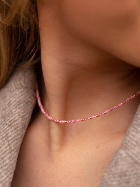 Glass Bead necklace PINK