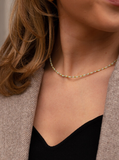 Glass Bead necklace OCEAN GREEN