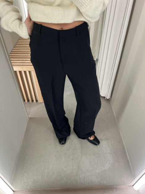 CALVIN KLEIN TRAVEL CREPE WIDE LEG BLACK