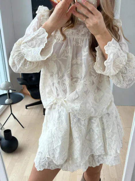 ELLINOR LACE MINI SKIRT VINTAGE WHITE