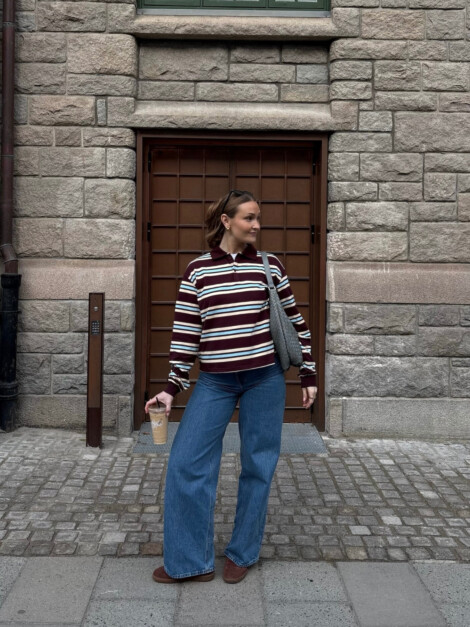 FIE STRIPED POLO BORDEAUX
