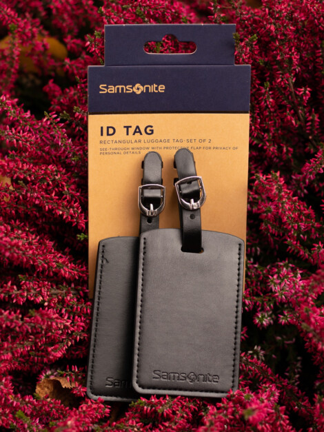 RECTANGLE LUGGAGE TAG BLACK x2