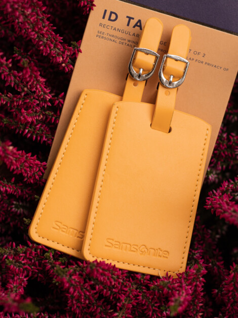 SAMSONITE RECTANGLE LUGGAGE TAG YELLOW x2