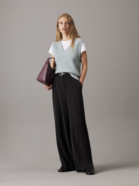 SOFT TWILL SLIM LEG PANT BLACK