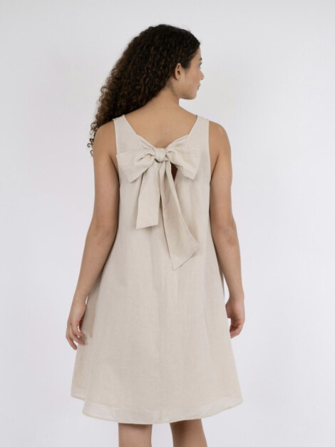 VALLIE LINEN DRESS SAND