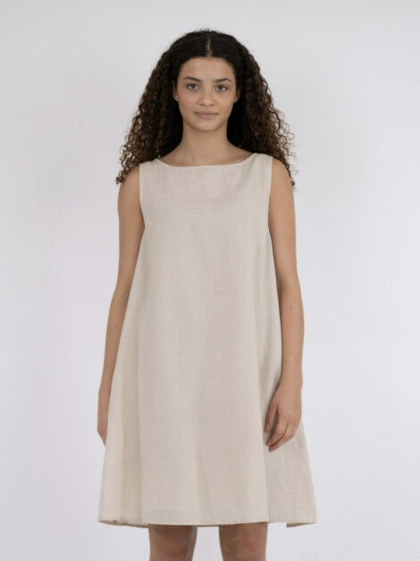 VALLIE LINEN DRESS SAND