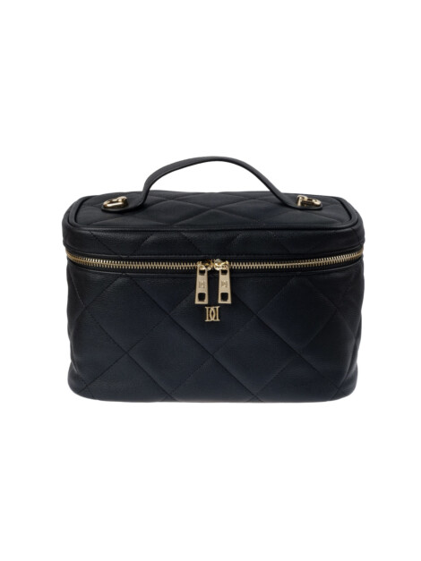 VEGAN LEATHER VANITY BAG LARGE BLACK