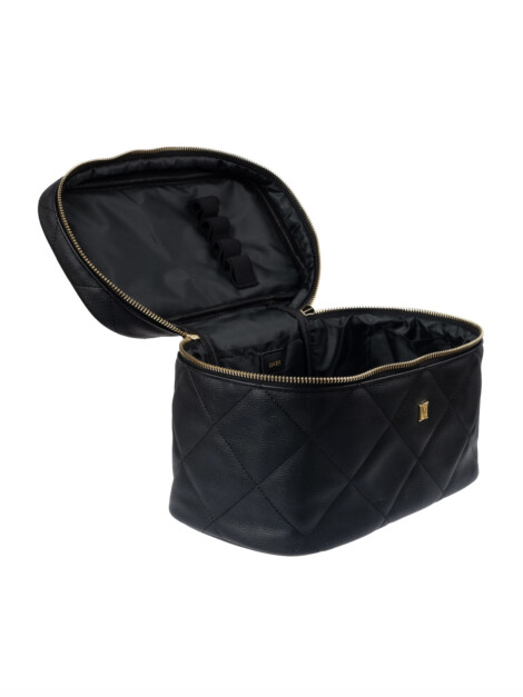 VEGAN LEATHER VANITY BAG LARGE BLACK