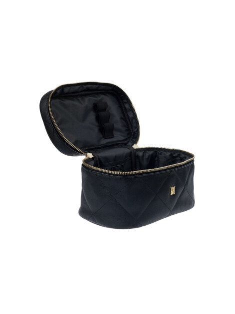 VEGAN LEATHER VANITY BAG SMALL BLACK