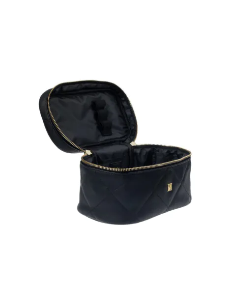VEGAN LEATHER VANITY BAG SMALL BLACK