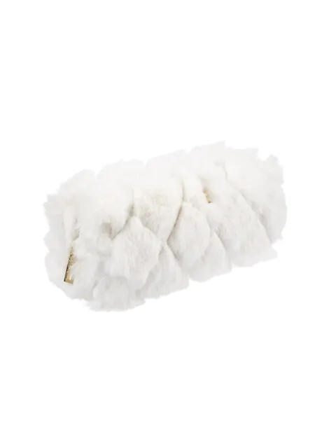 FAUX FUR QUILTED TOOL POUCH OFF WHITE